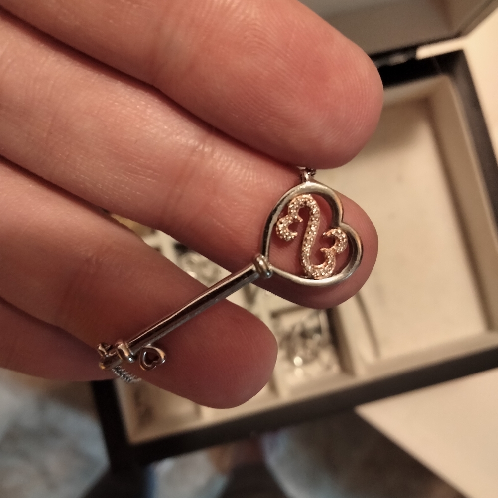 Open Heart Key Necklace